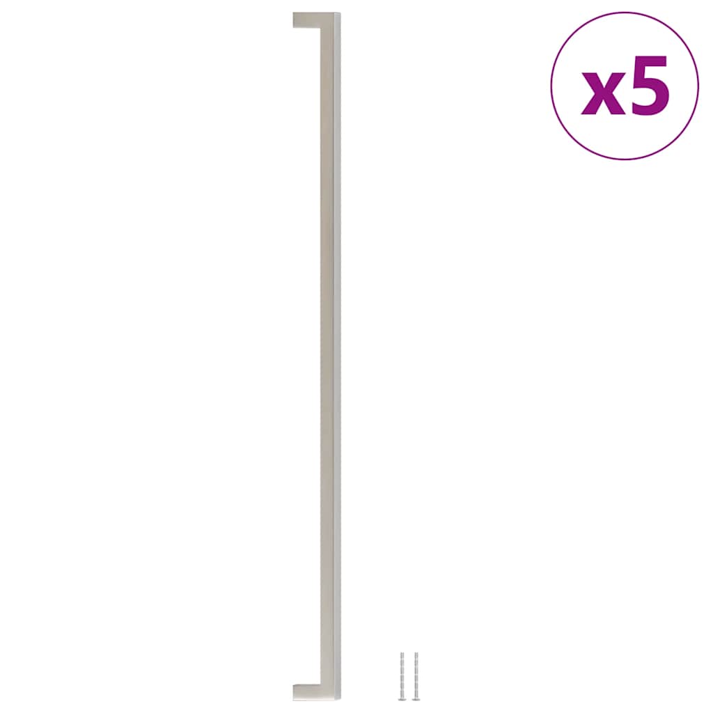 vidaXL Uchwyty do szafek, 5 szt., srebrne, 480 mm, stal nierdzewna
