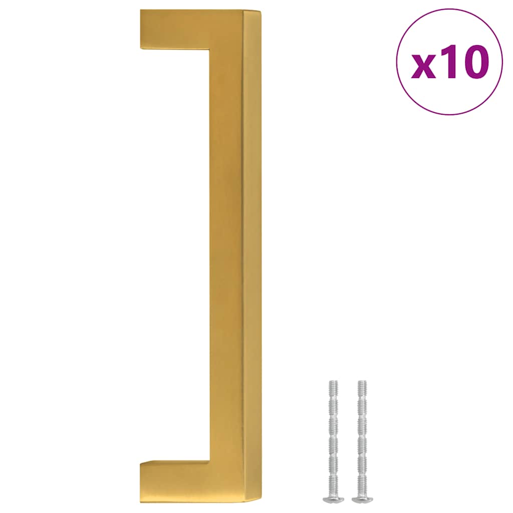 vidaXL Uchwyty do szafek, 10 szt., złote, 128 mm, stal nierdzewna