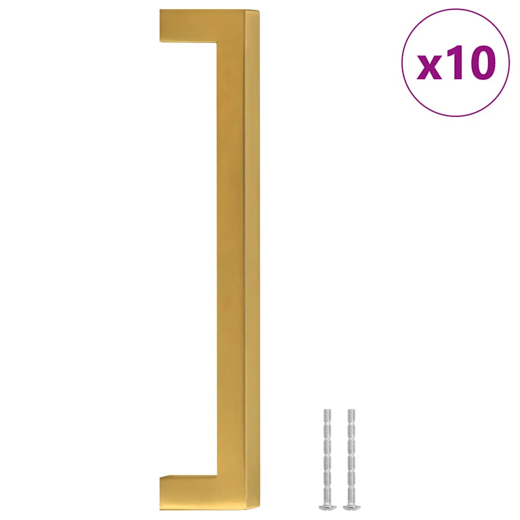 vidaXL Uchwyty do szafek, 10 szt., złote, 160 mm, stal nierdzewna