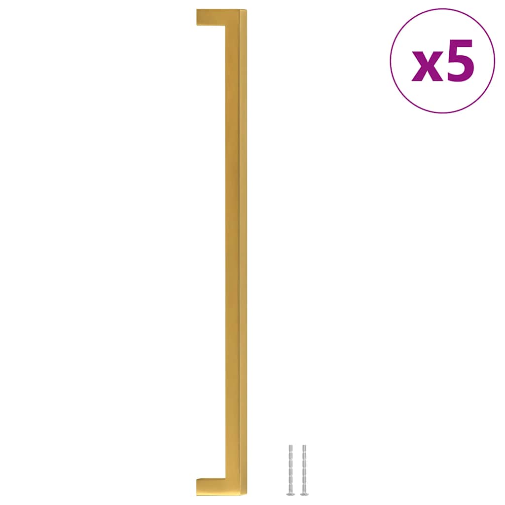 vidaXL Uchwyty do szafek, 5 szt., złote, 320 mm, stal nierdzewna