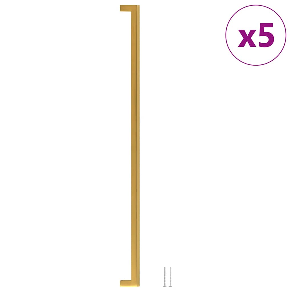 vidaXL Uchwyty do szafek, 5 szt., złote, 480 mm, stal nierdzewna
