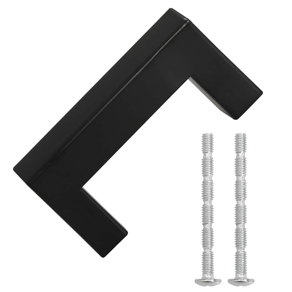 vidaXL Uchwyty do szafek, 10 szt., czarne, 64 mm, stal nierdzewna