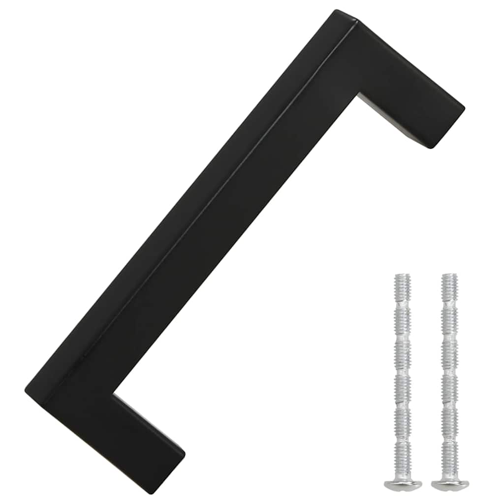 vidaXL Uchwyty do szafek, 10 szt., czarne, 96 mm, stal nierdzewna