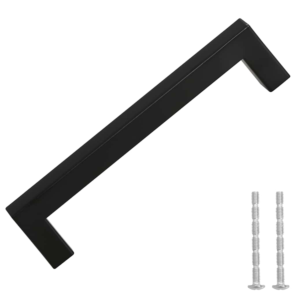 vidaXL Uchwyty do szafek, 10 szt., czarne, 128 mm, stal nierdzewna