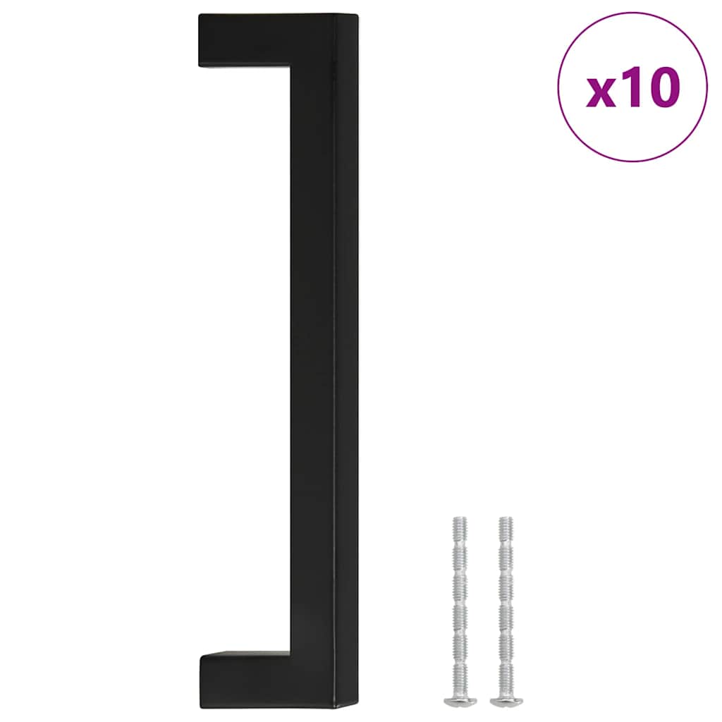 vidaXL Uchwyty do szafek, 10 szt., czarne, 160 mm, stal nierdzewna