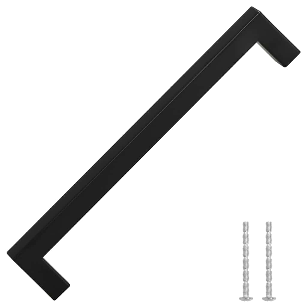 vidaXL Uchwyty do szafek, 5 szt., czarne, 192 mm, stal nierdzewna