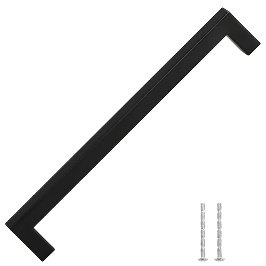 vidaXL Uchwyty do szafek, 5 szt., czarne, 224 mm, stal nierdzewna