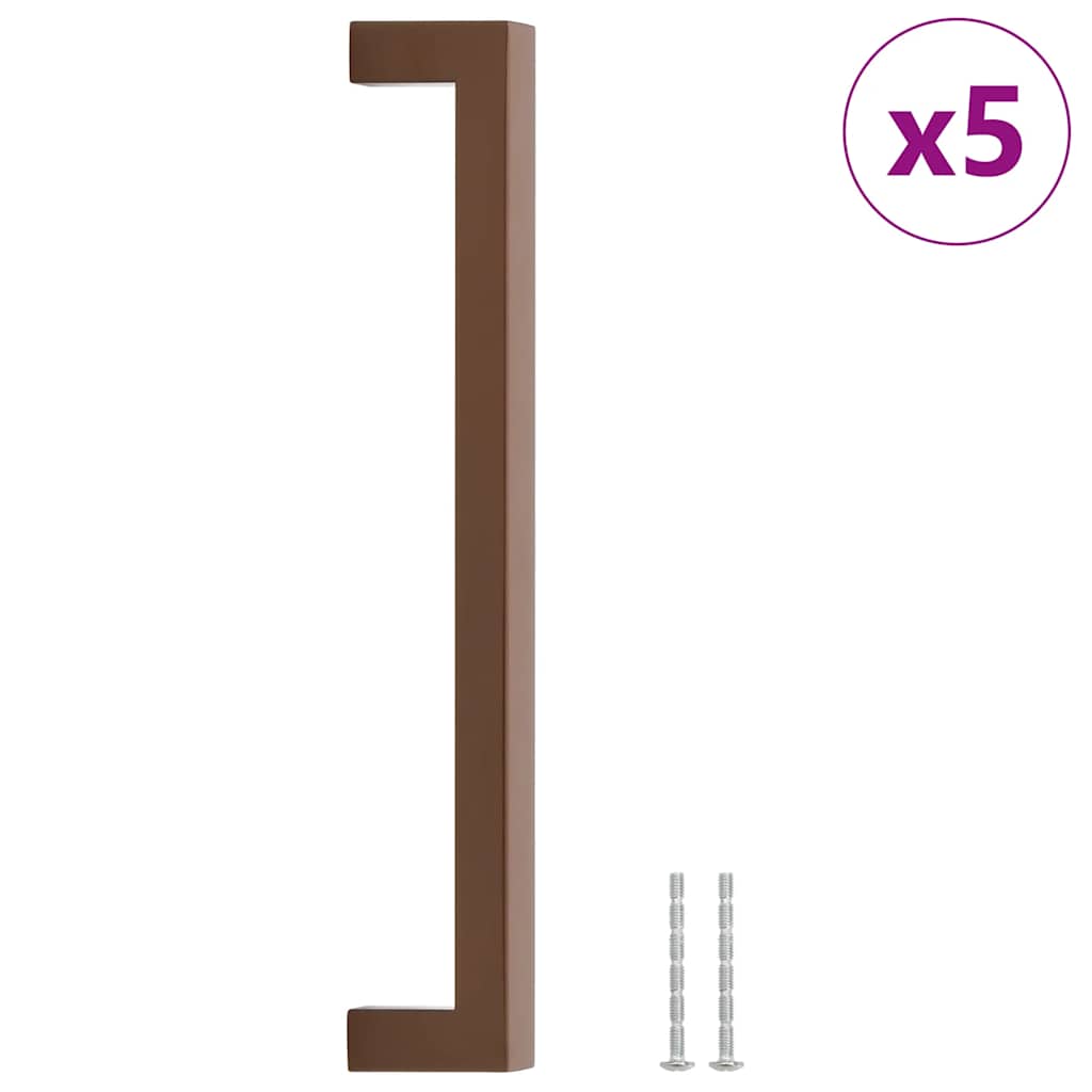 vidaXL Uchwyty do szafek, 5 szt., brąz, 224 mm, stal nierdzewna