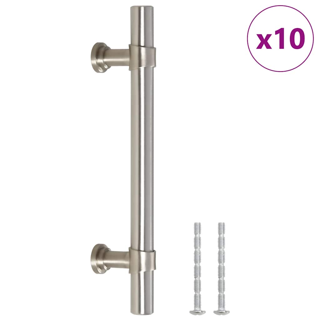 vidaXL Uchwyty do szafek, 10 szt., srebrne, 96 mm, stal nierdzewna