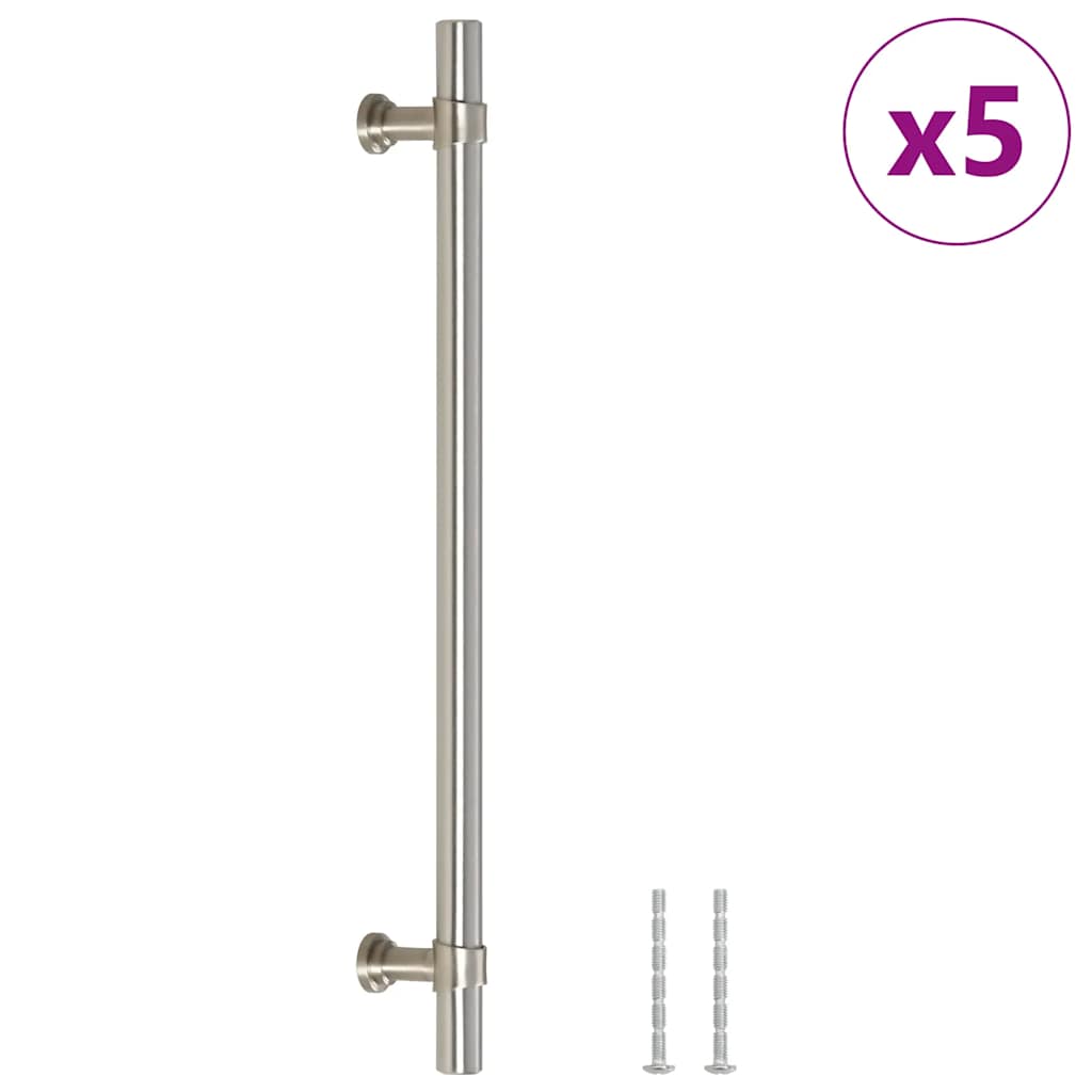 vidaXL Uchwyty do szafek, 5 szt., srebrne, 192 mm, stal nierdzewna
