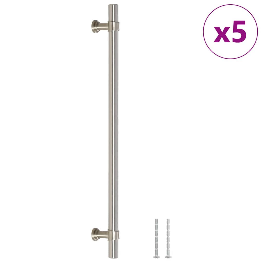 vidaXL Uchwyty do szafek, 5 szt., srebrne, 224 mm, stal nierdzewna