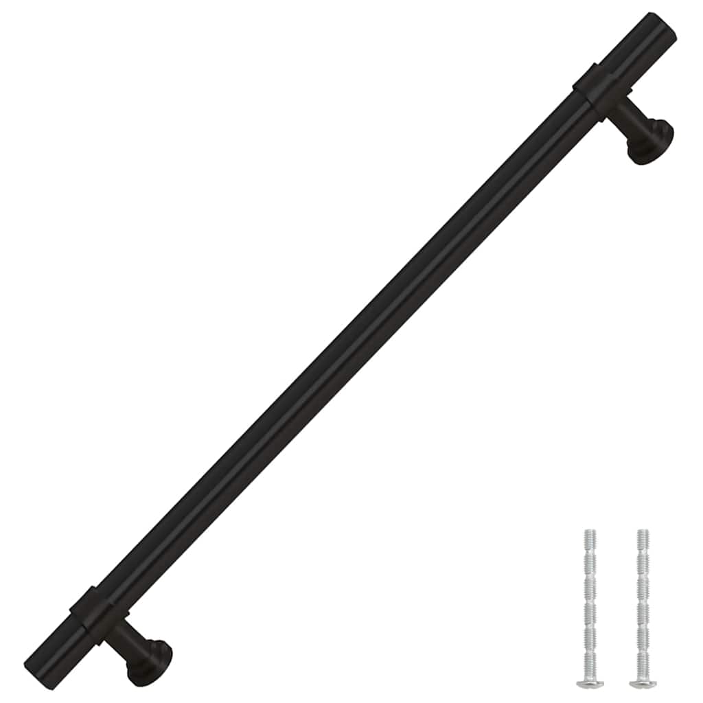 vidaXL Uchwyty do szafek, 5 szt., czarne, 192 mm, stal nierdzewna