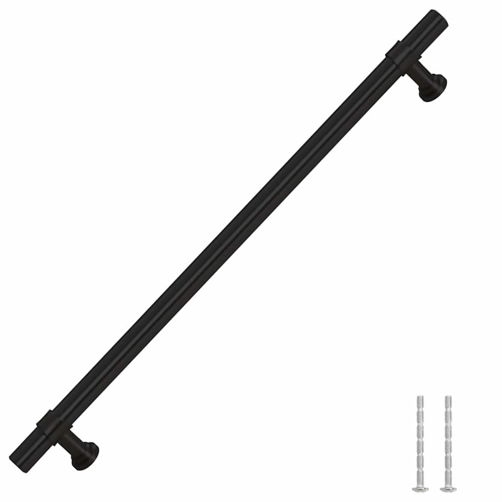 vidaXL Uchwyty do szafek, 5 szt., czarne, 224 mm, stal nierdzewna