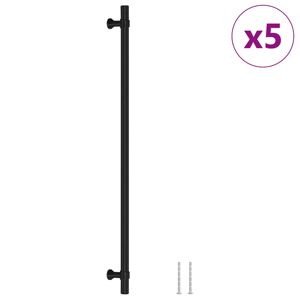 vidaXL Uchwyty do szafek, 5 szt., czarne, 320 mm, stal nierdzewna