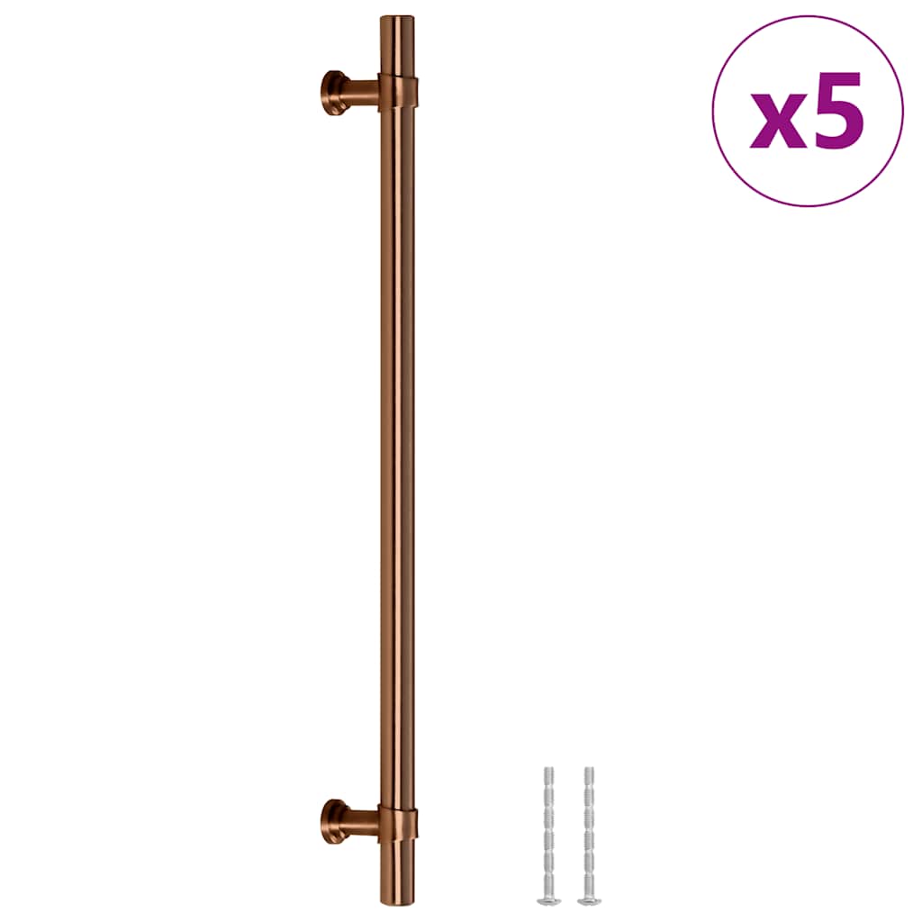 vidaXL Uchwyty do szafek, 5 szt., brąz, 480 mm, stal nierdzewna