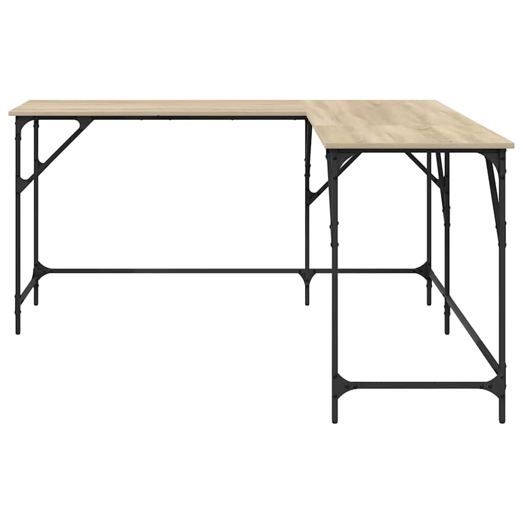 vidaXL Biurko, dąb sonoma, 149x149x75 cm, materiał drewnopochodny