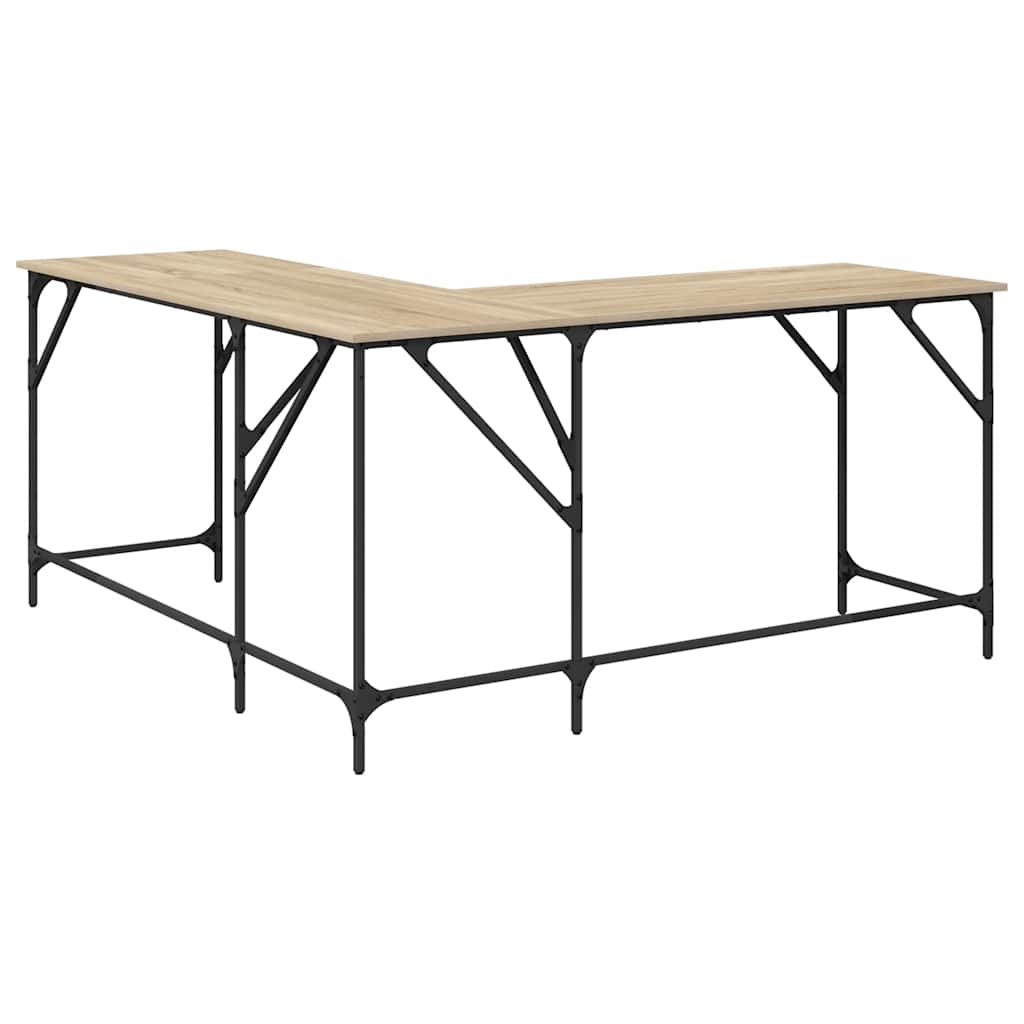 vidaXL Biurko, dąb sonoma, 149x149x75 cm, materiał drewnopochodny