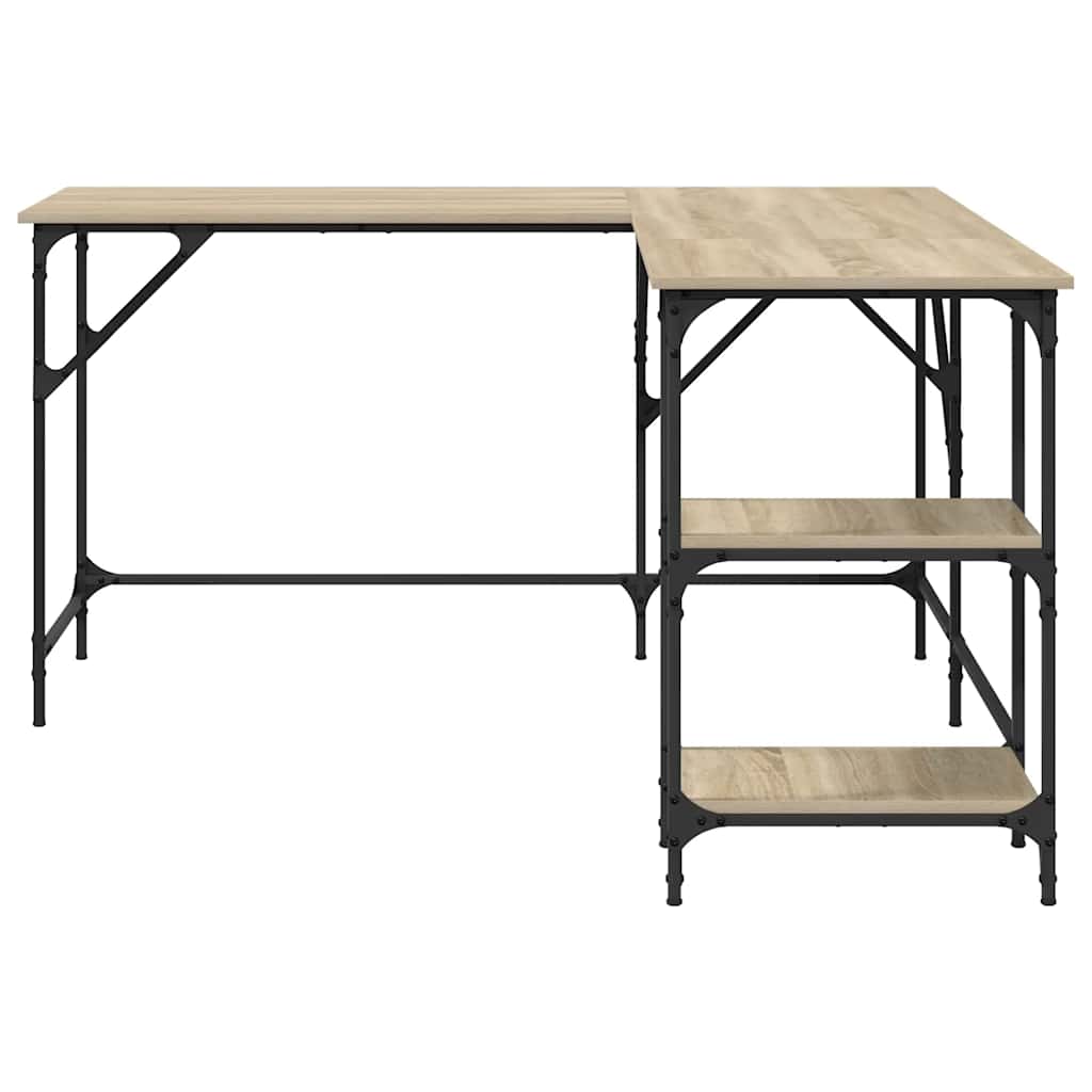 vidaXL Biurko, dąb sonoma, 139x139x75 cm, materiał drewnopochodny