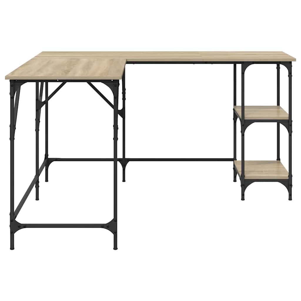 vidaXL Biurko, dąb sonoma, 139x139x75 cm, materiał drewnopochodny