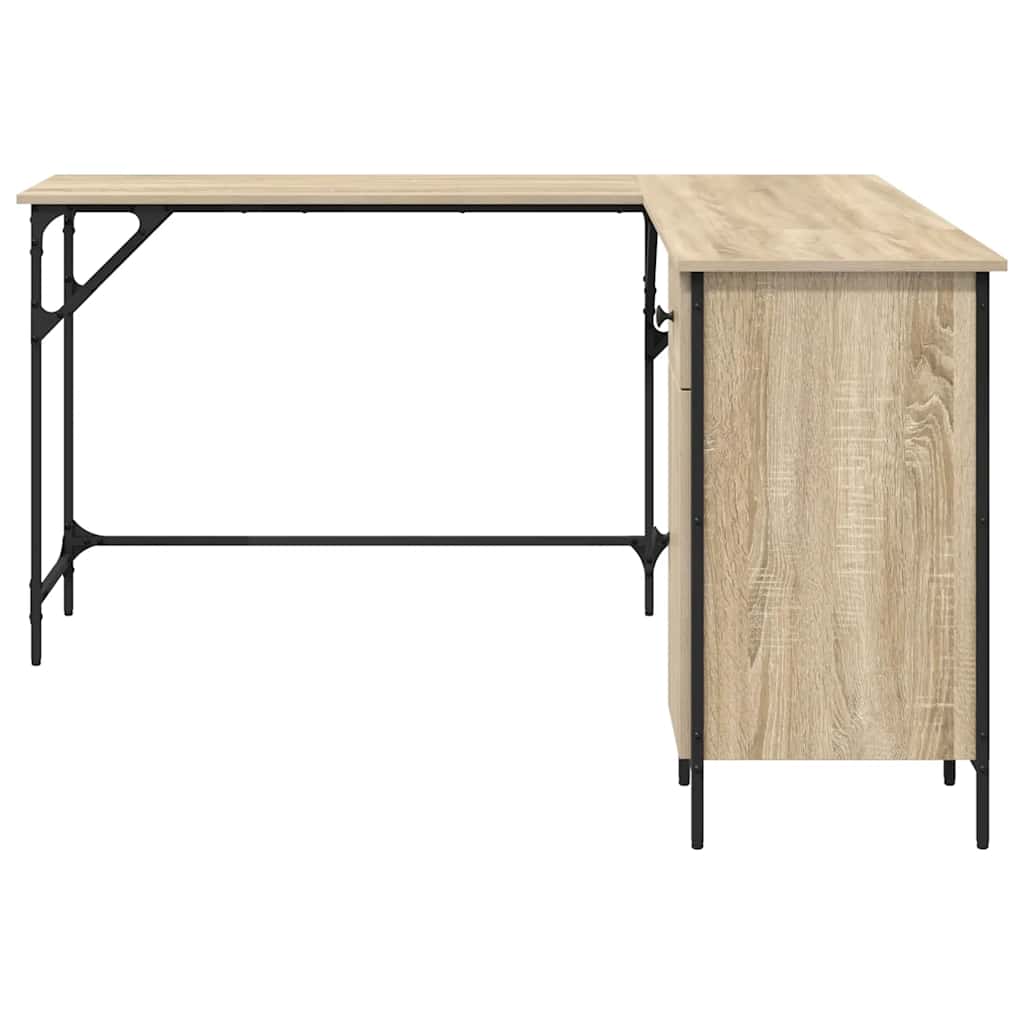 vidaXL Biurko, dąb sonoma, 141x141x75 cm, materiał drewnopochodny
