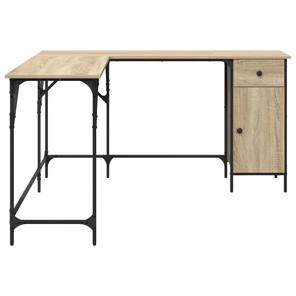 vidaXL Biurko, dąb sonoma, 141x141x75 cm, materiał drewnopochodny