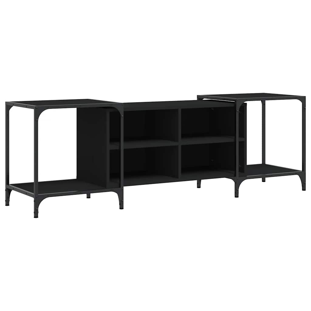 vidaXL Szafka pod TV, czarna, 153x37x50 cm, materiał drewnopochodny