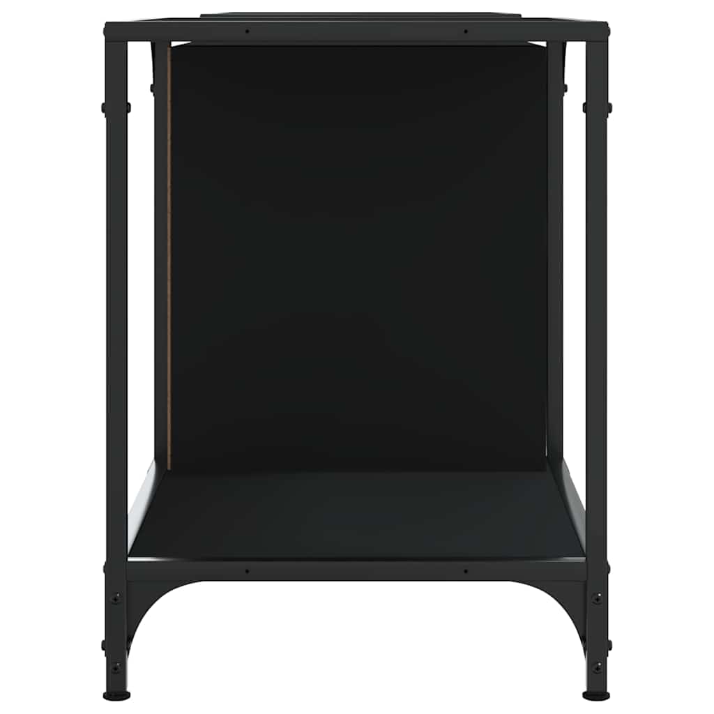 vidaXL Szafka pod TV, czarna, 153x37x50 cm, materiał drewnopochodny