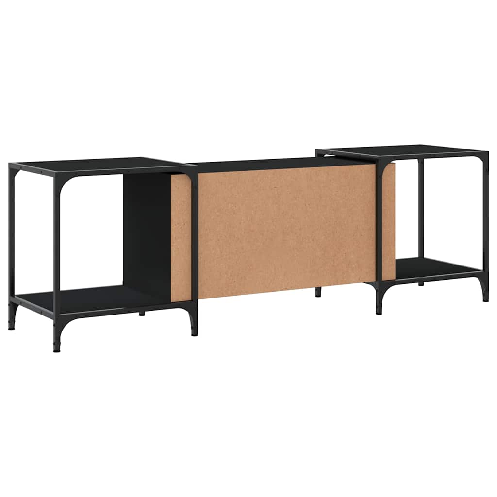 vidaXL Szafka pod TV, czarna, 153x37x50 cm, materiał drewnopochodny