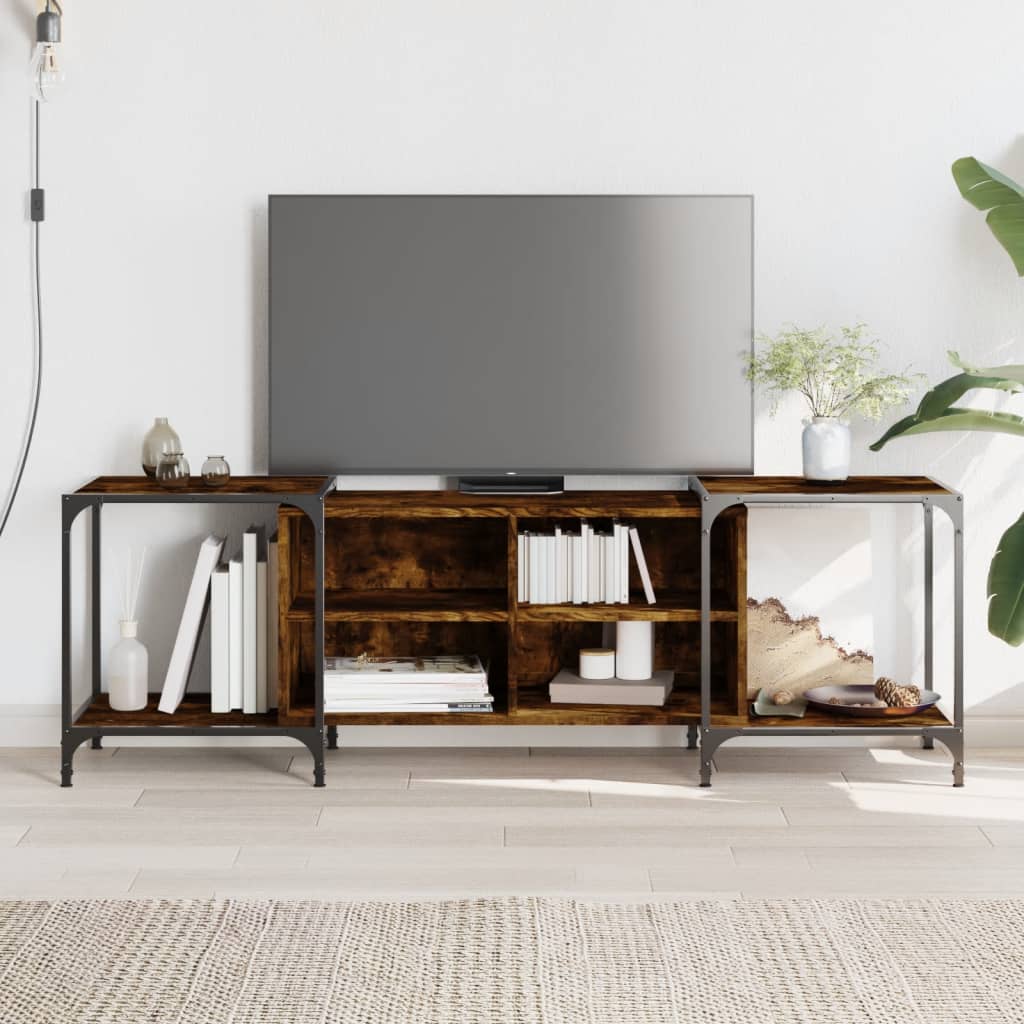 vidaXL Szafka pod telewizor, przydymiony dąb, 153x37x50 cm