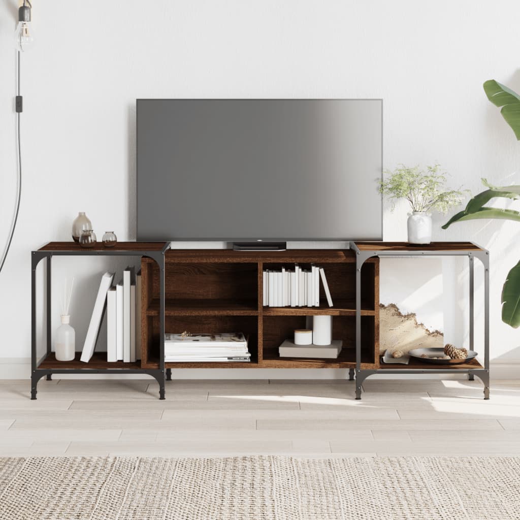 vidaXL Szafka pod telewizor, brązowy dąb, 153x37x50 cm