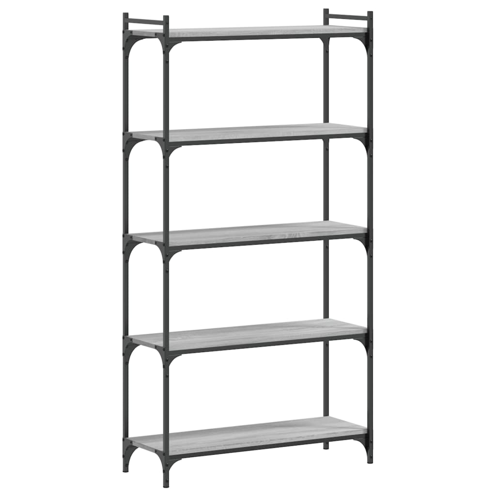 vidaXL 5-poziomowy regał na książki, szary dąb sonoma, 80x30x154 cm