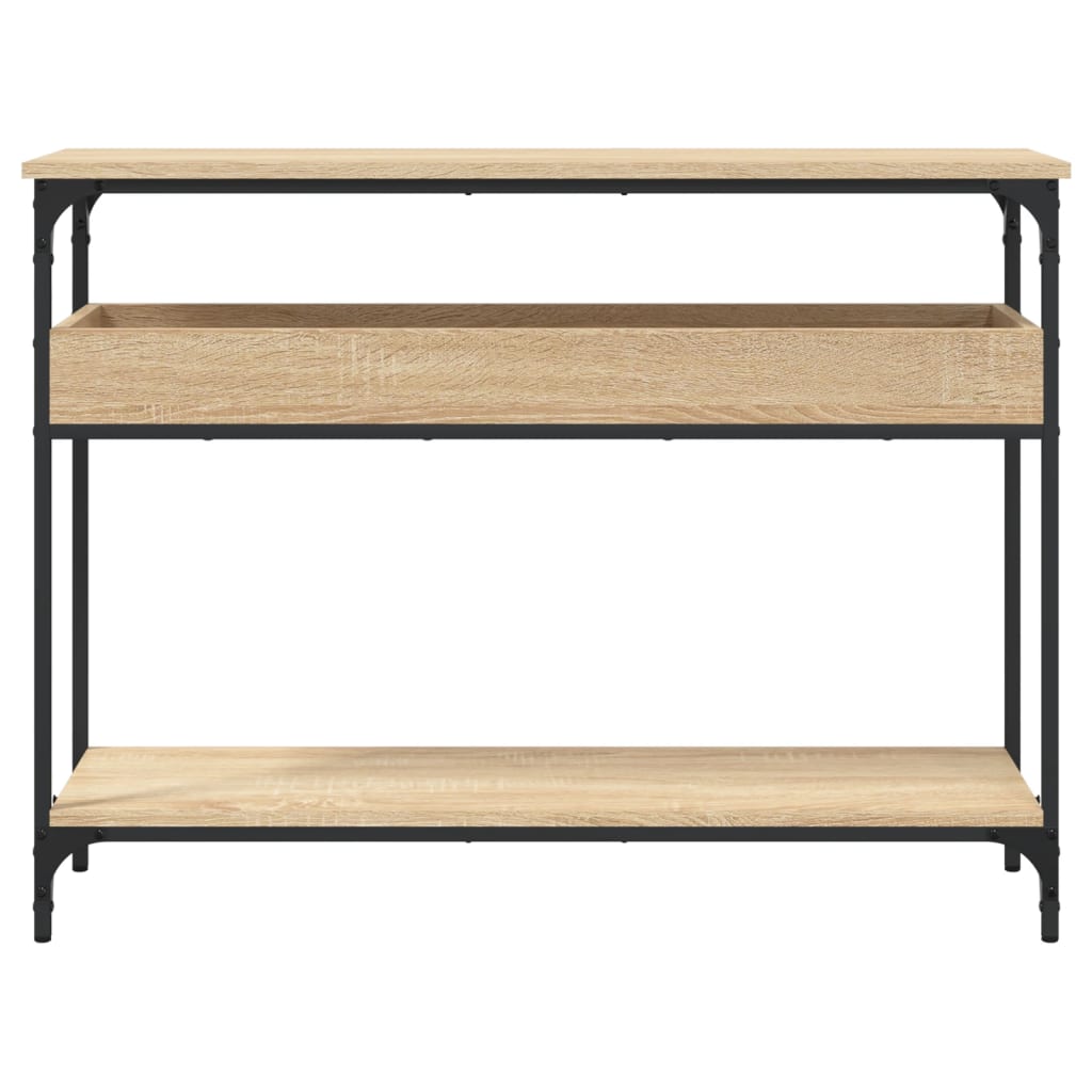 vidaXL Stolik konsolowy z półką, dąb sonoma, 100x29x75 cm, drewno konstrukcyjne