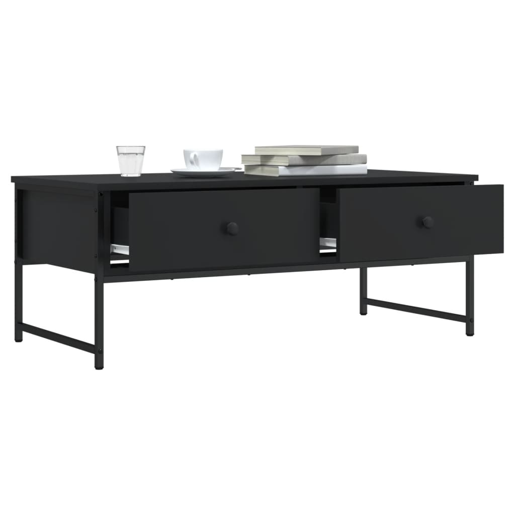vidaXL Stolik kawowy, czarny, 101x49x39,5 cm, materiał drewnopochodny