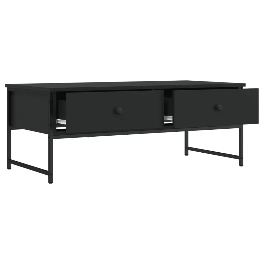 vidaXL Stolik kawowy, czarny, 101x49x39,5 cm, materiał drewnopochodny