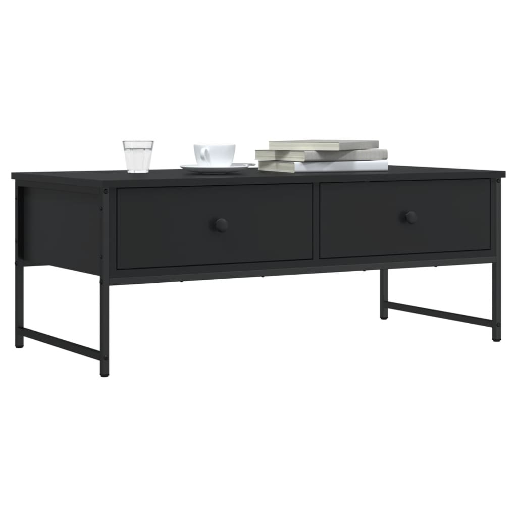 vidaXL Stolik kawowy, czarny, 101x49x39,5 cm, materiał drewnopochodny