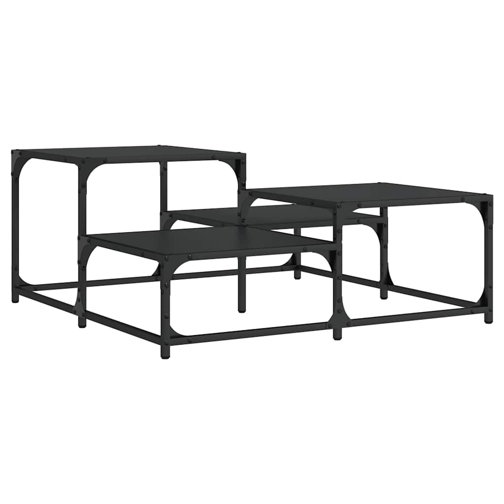 vidaXL Stolik kawowy, czarny, 87,5x87,5x40 cm, materiał drewnopochodny