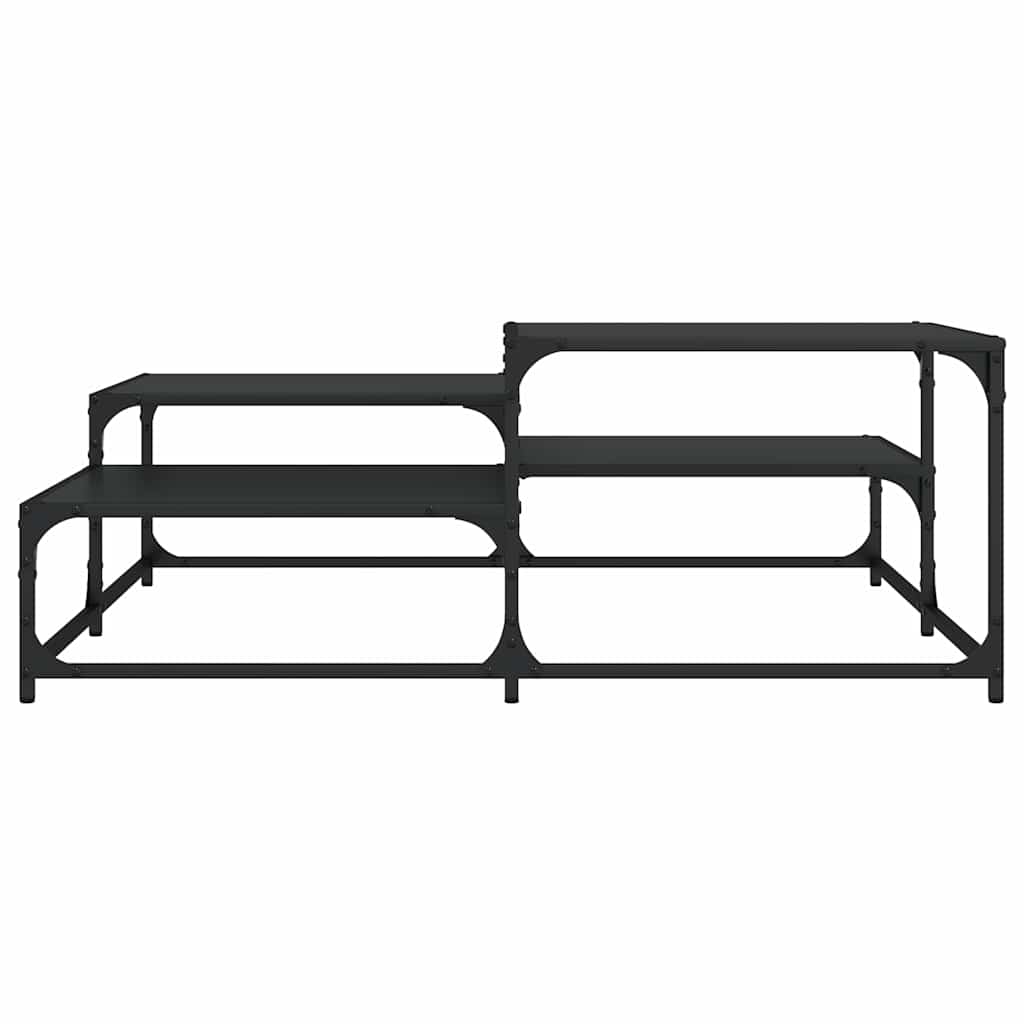 vidaXL Stolik kawowy, czarny, 107x107x40 cm, materiał drewnopochodny