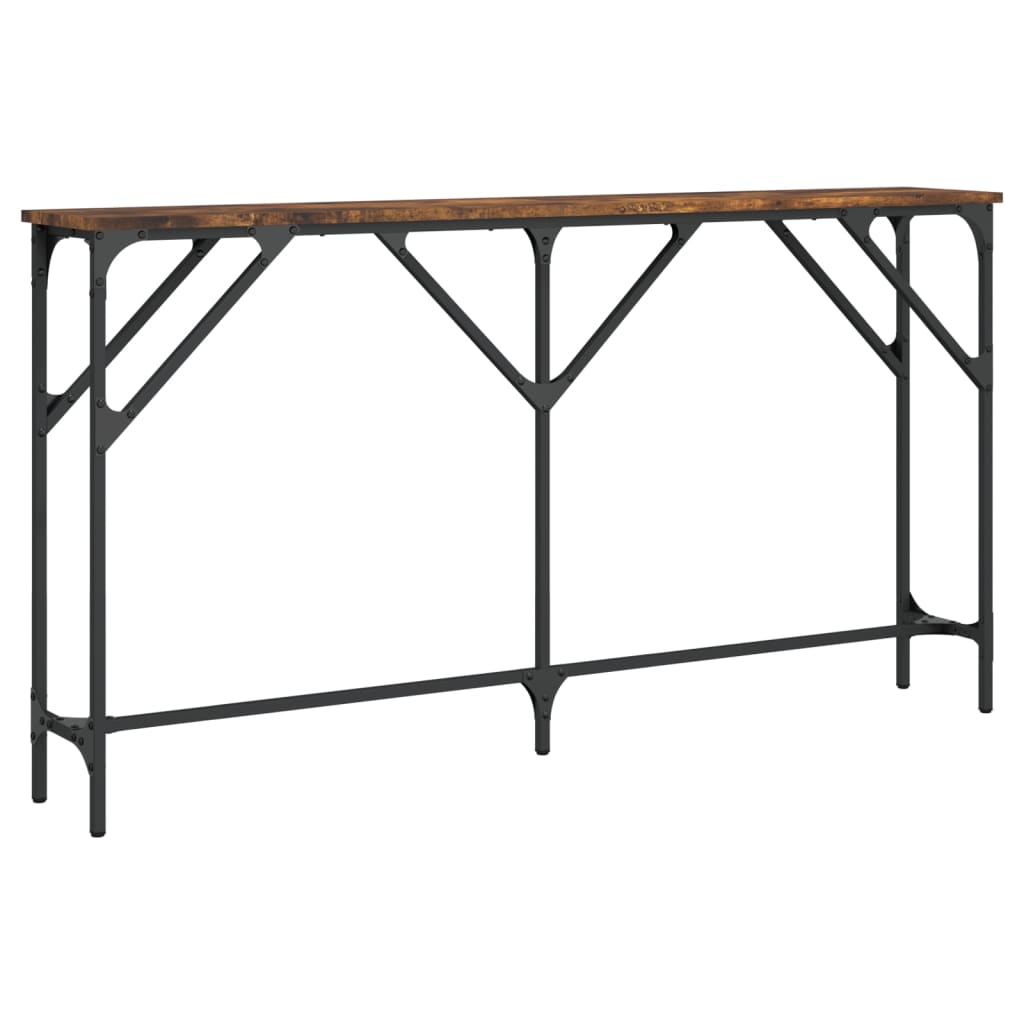 vidaXL Stolik konsolowy, przydymiony dąb, 140x23x75 cm
