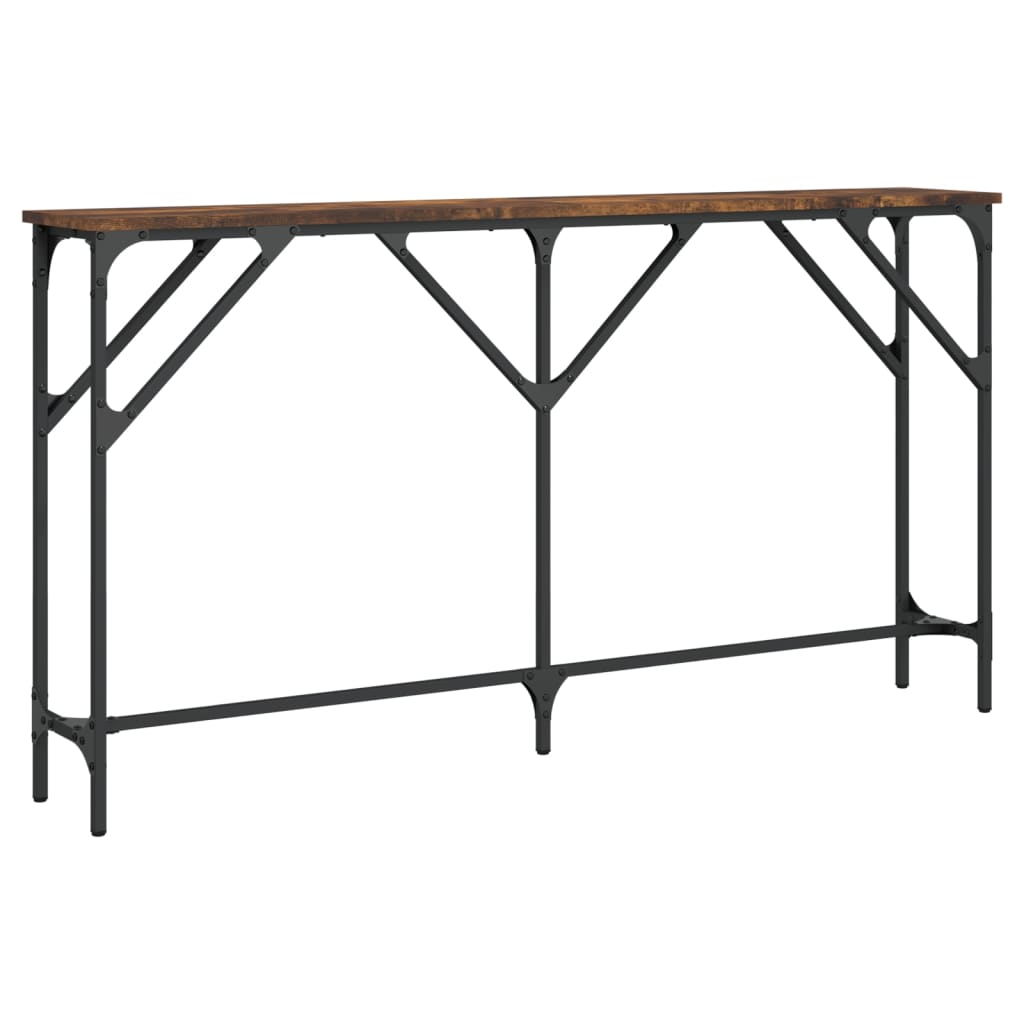 vidaXL Stolik konsolowy, przydymiony dąb, 140x23x75 cm