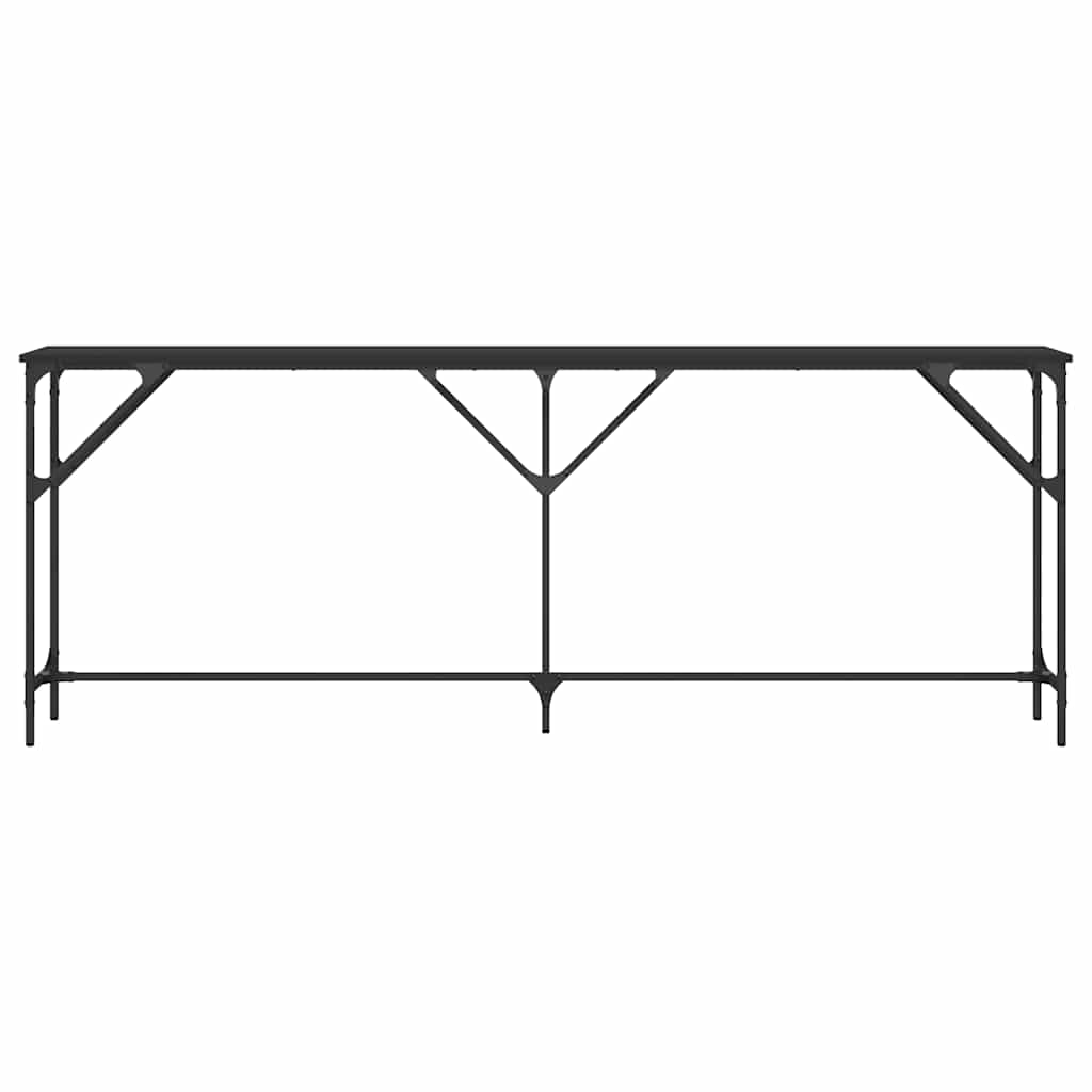 vidaXL Stolik konsolowy, czarny, 200x29x75 cm, materiał drewnopochodny