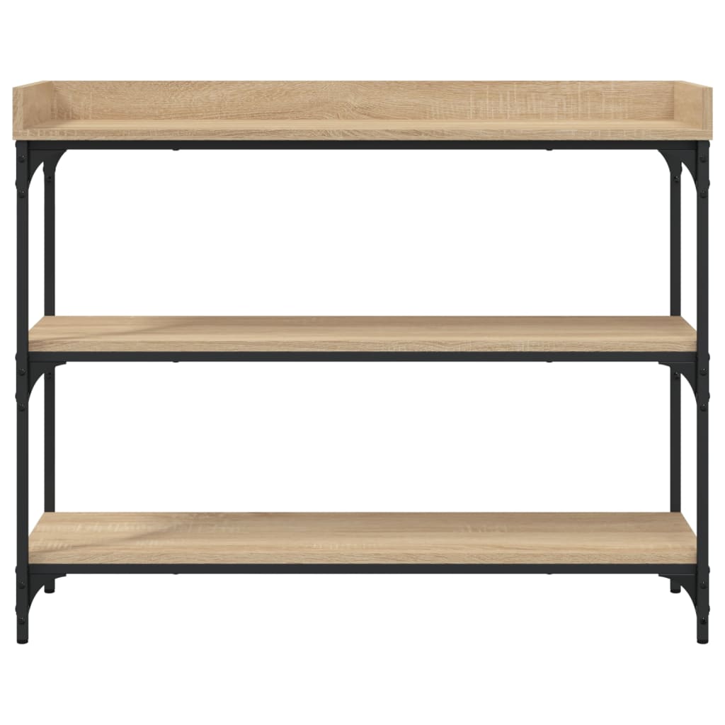 vidaXL Stolik konsolowy z półkami, dąb sonoma, 100x30x80 cm