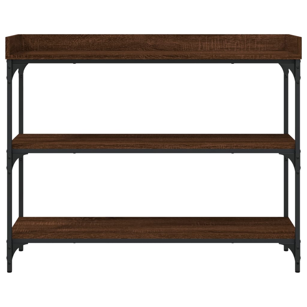 vidaXL Stolik konsolowy z półkami, brązowy dąb, 100x30x80 cm