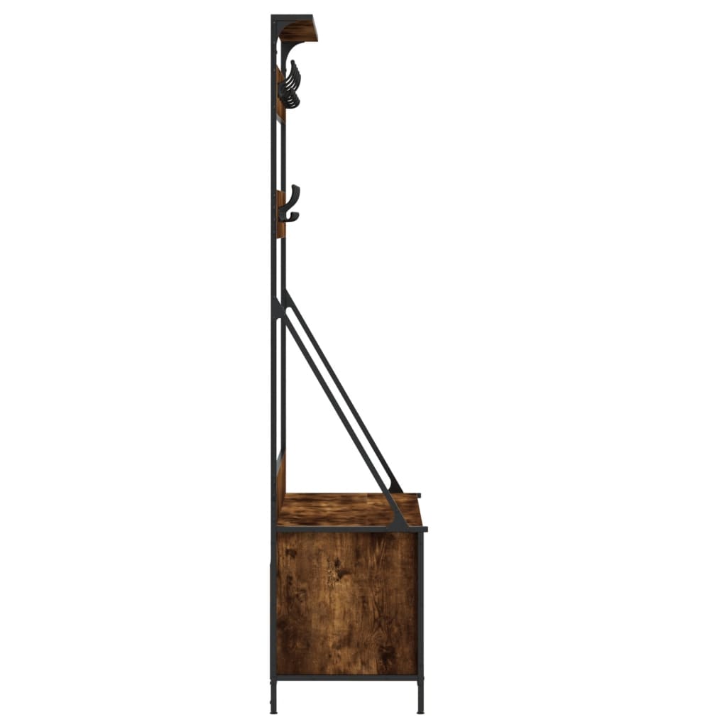 vidaXL Wieszak na ubrania z miejscem na buty, ciemny dąb 100x41x184 cm