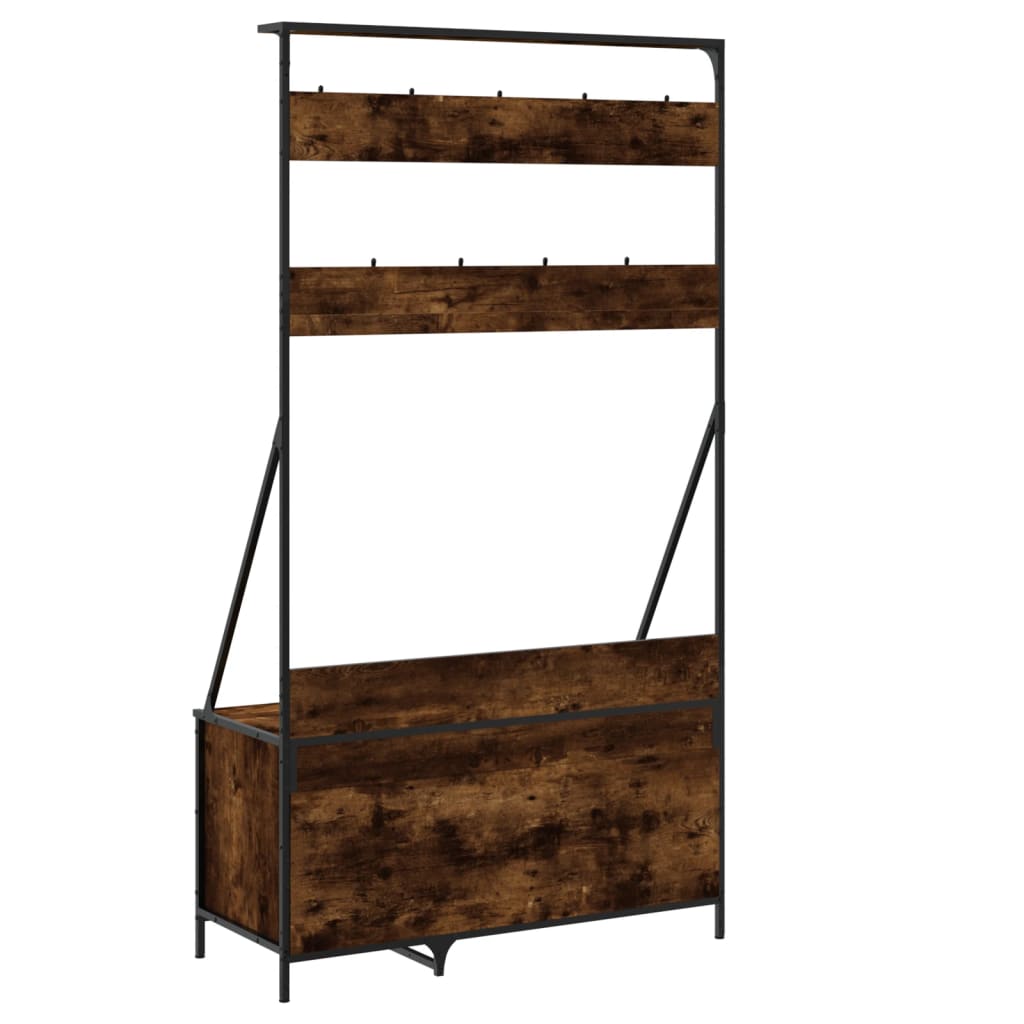 vidaXL Wieszak na ubrania z miejscem na buty, ciemny dąb 100x41x184 cm