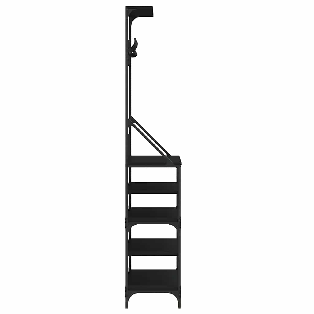 vidaXL Wieszak na ubrania z miejscem na buty, czarny, 90x34x184 cm