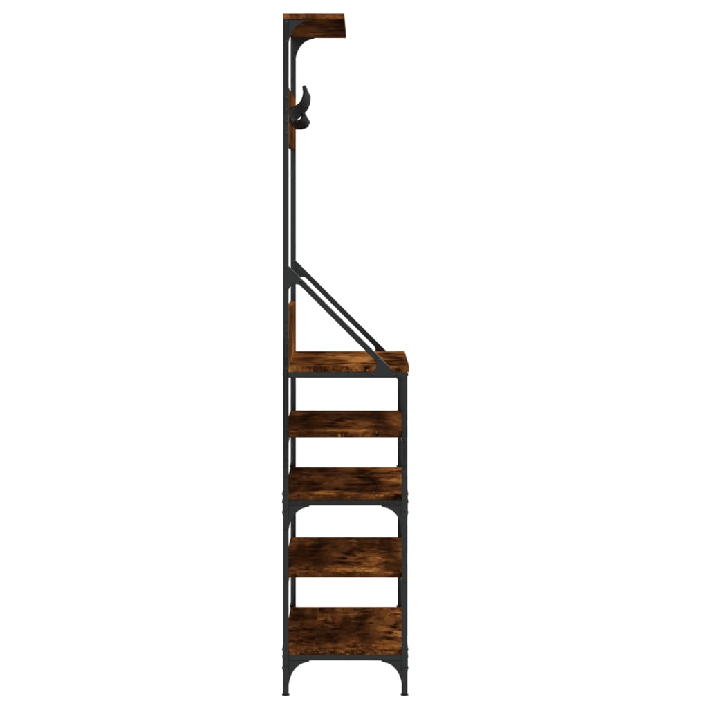 vidaXL Wieszak na ubrania z miejscem na buty, opalany dąb 90x34x184 cm