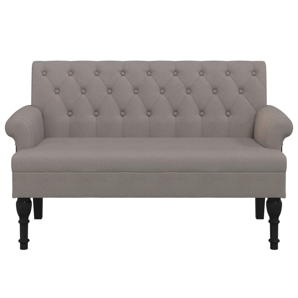 vidaXL Ławka z oparciem, kolor taupe, 120x62x75,5 cm, tkanina