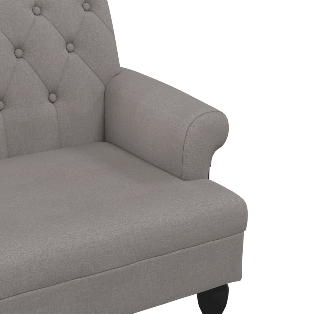 vidaXL Ławka z oparciem, kolor taupe, 120x62x75,5 cm, tkanina