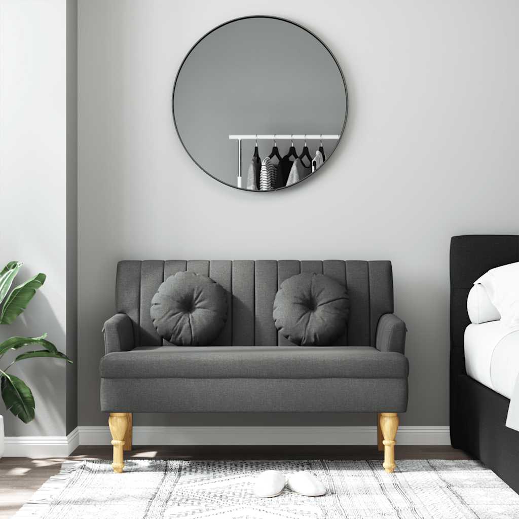vidaXL Ławka z poduszkami, ciemnoszara, 113x64,5x75,5 cm, tkanina