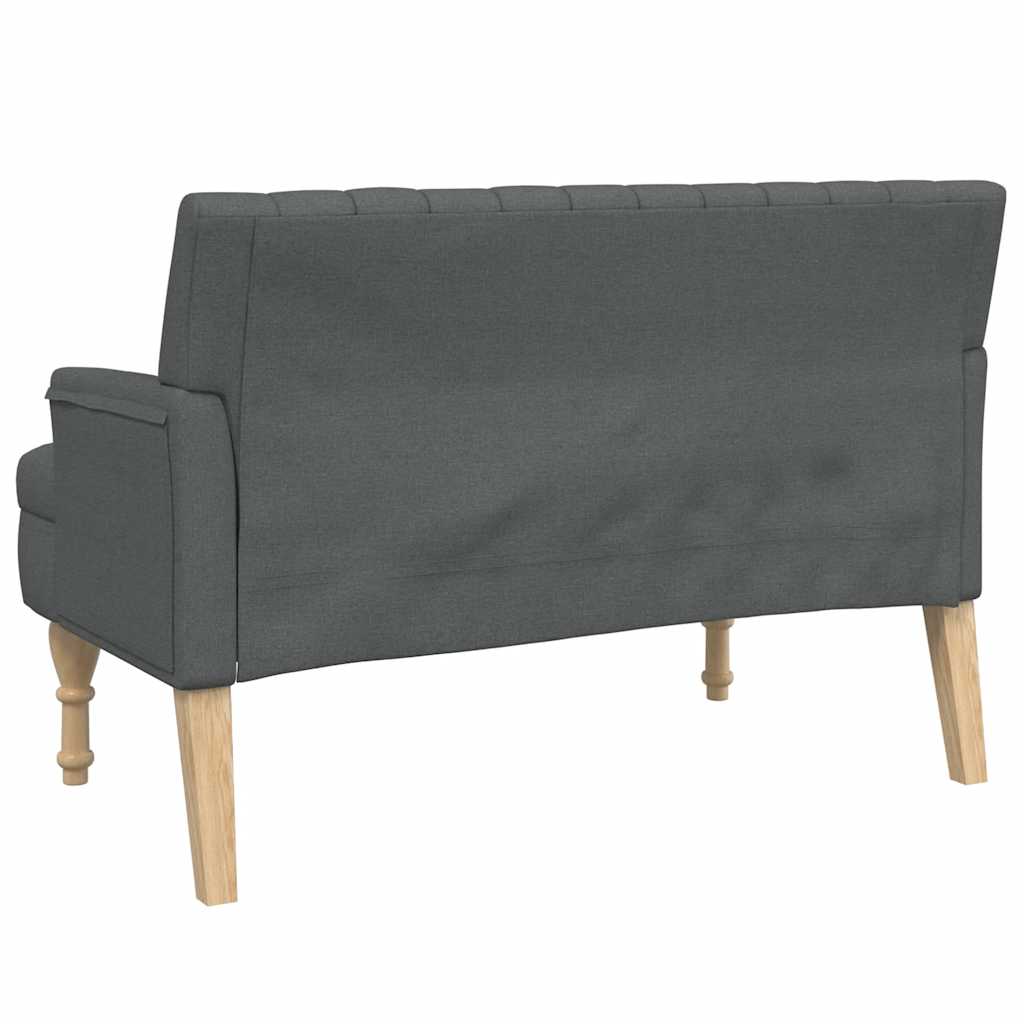vidaXL Ławka z poduszkami, ciemnoszara, 113x64,5x75,5 cm, tkanina